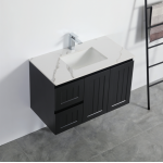 Acacia Matte Black Wall Hung Vanity 900 Cabinet Only