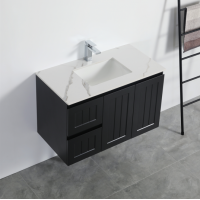PVC Matte Black Ensuite Wall Hung Vanities