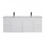 Acacia Matte White Wall Hung Vanity 1500 Cabinet Only