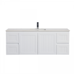 Acacia Matte White Wall Hung Vanity 1500 Cabinet Only