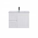 Acacia Matte White Wall Hung Vanity 750 Cabinet Only