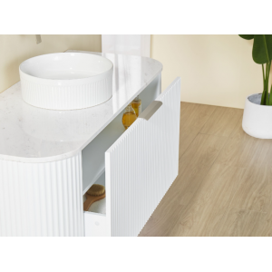 Aval Matte White Wall Hung Vanity 900 Cabinet Only