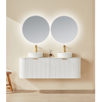 Aval Matte White Wall Hung Vanity 1500 Cabinet Only