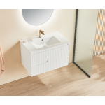Brindabella Matte White Wall Hung Vanity 750 Cabinet Only