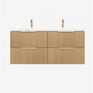 Eden Prime Oak Wall Hung Vanity 1500 Cabinet Only