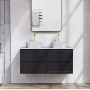 Fremantle Matte Black Wall Hung Vanity 1200 Cabinet Only