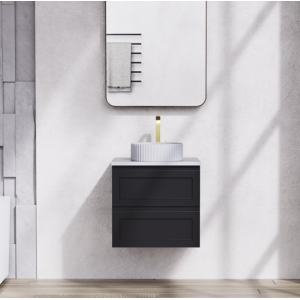 Fremantle Matte Black Wall Hung Vanity 750 Cabinet Only