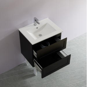 Fremantle Matte Black Wall Hung Vanity 600 Cabinet Only