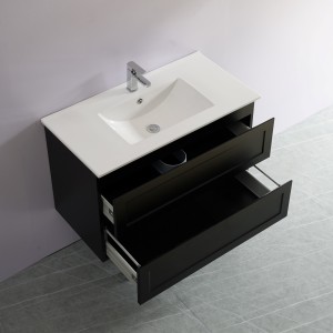 Fremantle Matte Black Wall Hung Vanity 900 Cabinet Only