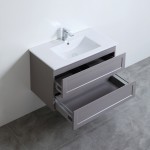 Fremantle Matte Grey Wall Hung Vanity 900 Cabinet Only