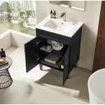 Harrington Matte Black Freestanding Vanity 600 Cabinet Only