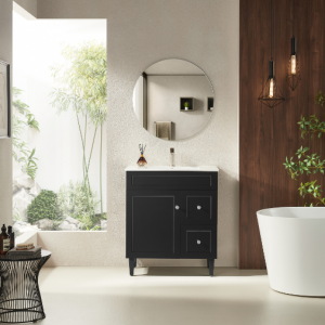 Harrington Matte Black Freestanding Vanity 750 Cabinet Only