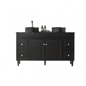 Harrington Matte Black Freestanding Vanity 1500 Cabinet Only