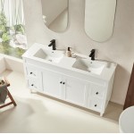 Harrington Matte White Freestanding Vanity 1500 Cabinet Only