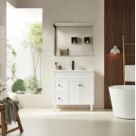 Harrington Matte White Freestanding Vanity 900 Cabinet Only