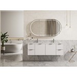 Miami Matte White Wall Hung Vanity 1500 Cabinet Only