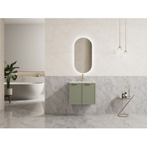 Miami Olive Green Wall Hung Vanity 600 Cabinet Only