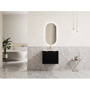 Miami Matte Black Wall Hung Vanity 600 Cabinet Only