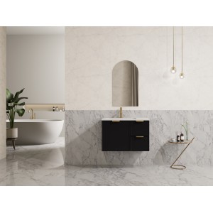Miami Matte Black Wall Hung Vanity 750 Cabinet Only