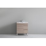 Evie White Oak Ensuite Free Standing Vanity 750 Cabinet Only Evie White Oak Ensuite Free Standing Vanity 750 Cabinet Only