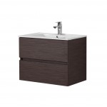 Stella Walnut Wall Hung Vanity 750 Cabinet Only