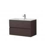 Stella Walnut Wall Hung Vanity 900 Cabinet Only
