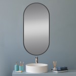 Black Framed Oval Mirror 600*900