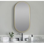 Brushed Gold Framed Oval Mirror 450*900