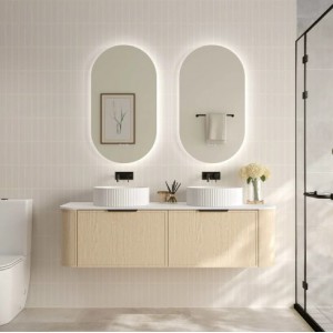 Elva Wall-Hung 1500 Natural Oak Cabinet Only