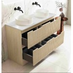 Rhea Fluted Freestanding 1200mm Cabinet - Natural Oak Cabinet Only Rhea Fluted Freestanding 1200mm Cabinet - Natural Oak Cabinet Only