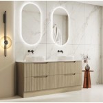 Rhea Fluted Freestanding 1800mm Cabinet - Natural Oak Cabinet Only Rhea Fluted Freestanding 1800mm Cabinet - Natural Oak Cabinet Only