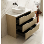 Rhea Fluted Freestanding 900mm Cabinet - Natural Oak Cabinet Only Rhea Fluted Freestanding 900mm Cabinet - Natural Oak Cabinet Only