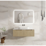 Rhea Fluted Wall Hung 1200mm Cabinet - Natural Oak Cabinet Only Rhea Fluted Wall Hung 1200mm Cabinet - Natural Oak Cabinet Only
