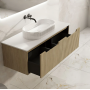 Rhea Fluted Wall Hung 1200mm Cabinet - Natural Oak Cabinet Only