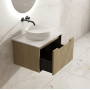 Rhea Fluted Wall Hung 600mm Cabinet - Natural Oak Cabinet Only