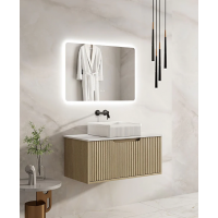 Rhea Fluted Wall Hung Natural Oak Series