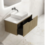 Rhea Fluted Wall Hung 900mm Cabinet - Natural Oak Cabinet Only Rhea Fluted Wall Hung 900mm Cabinet - Natural Oak Cabinet Only
