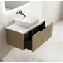 Rhea Fluted Wall Hung 900mm Cabinet - Natural Oak Cabinet Only Rhea Fluted Wall Hung 900mm Cabinet - Natural Oak Cabinet Only
