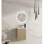 Fluted Rhea 400mm Wall-Hung Cabinet - Natural Oak Fluted Rhea 400mm Wall-Hung Cabinet - Natural Oak
