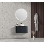 Rome Matte Black Fluted Wall-hung Vanity 600mm Cabinet Only
