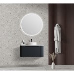 Rome Matte Black Fluted Wall-hung Vanity 750mm Cabinet Only