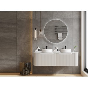 Rome Matte White Fluted Wall-hung Vanity 1500mm Cabinet Only