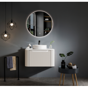 Rome Matte White Fluted Wall-hung Vanity 600mm Cabinet Only