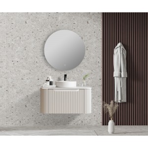 Rome Matte White Fluted Wall-hung Vanity 750mm Cabinet Only
