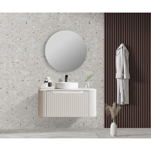 Rome Matte White Fluted Wall-hung Vanity 900mm Cabinet Only
