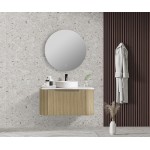 Rome Bur Oak Fluted Wall-hung Vanity 750mm Cabinet Only