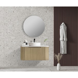 Rome Bur Oak Fluted Wall-hung Vanity 750mm Cabinet Only